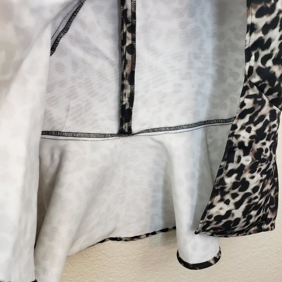 Runaway Women's Cheetah Print Ruffle Side Slit Asymmetrical Midi Skirt Sz 8 - Picture 14 of 15